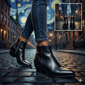 Thursday Boot Co Paloma Black Leather Ankle Boots Womens 5 Made in Portugal